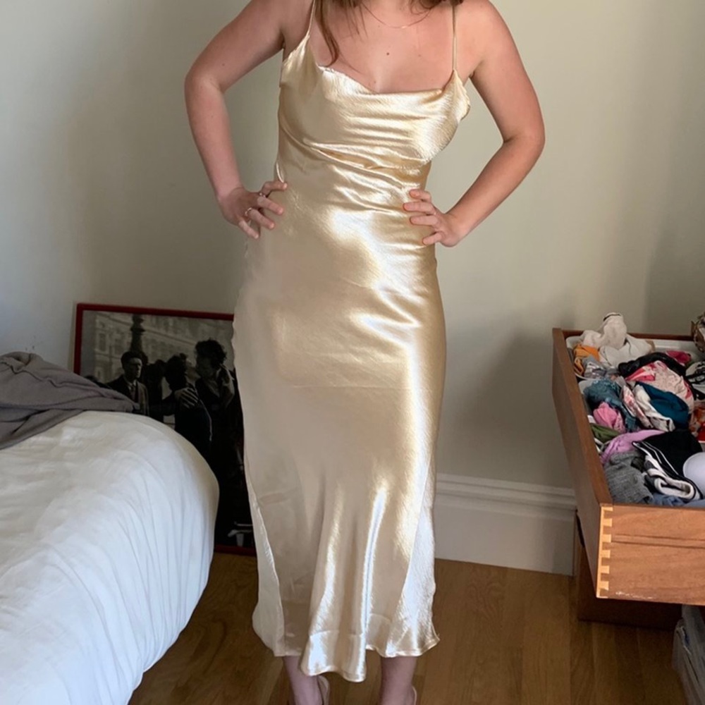 Rat and Boa Sofia Midi Dress - Gold